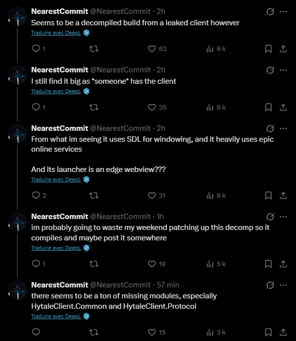 Un possible leak du client Hytale circule sur Codeberg Un possible leak du client Hytale circule sur Codeberg